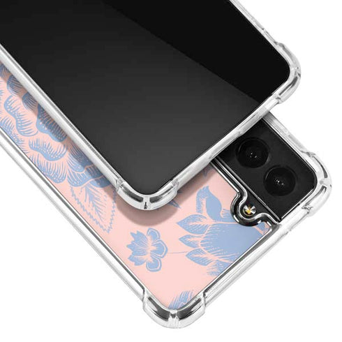 Rose Quartz & Serenity Floral Galaxy S21 FE Clear Case