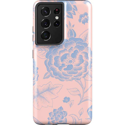 Rose Quartz & Serenity Floral Galaxy S21 Ultra 5G Pro Case