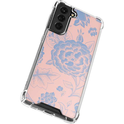 Rose Quartz & Serenity Floral Galaxy S22 Plus Clear Case