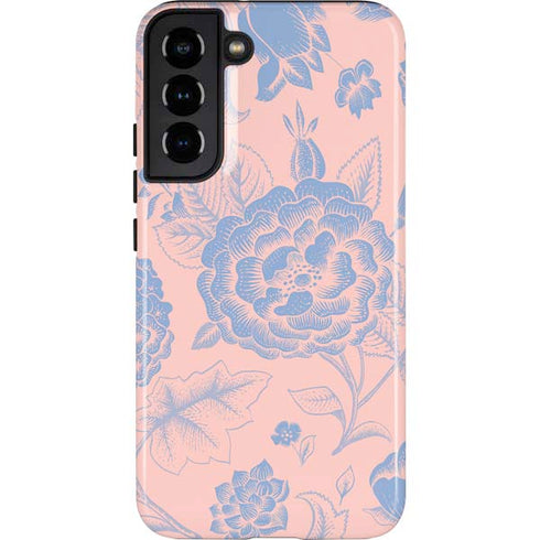 Rose Quartz & Serenity Floral Galaxy S22 Plus Pro Case