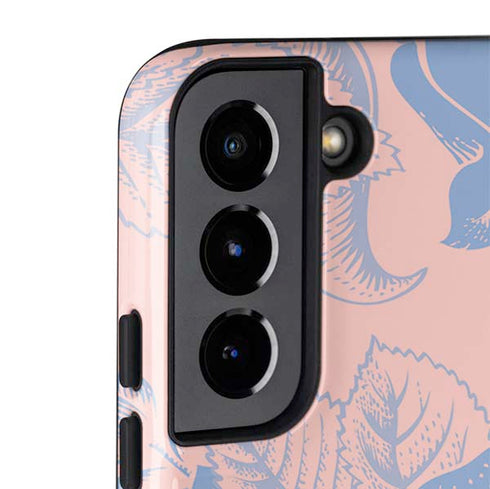 Rose Quartz & Serenity Floral Galaxy S22 Plus Pro Case