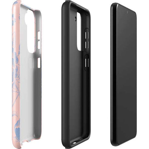 Rose Quartz & Serenity Floral Galaxy S22 Plus Pro Case