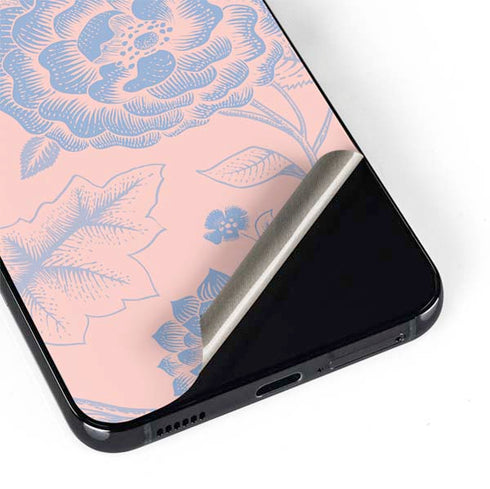 Rose Quartz & Serenity Floral Galaxy S22 Plus Skin