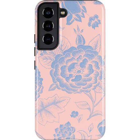 Rose Quartz & Serenity Floral Galaxy S22 Pro Case