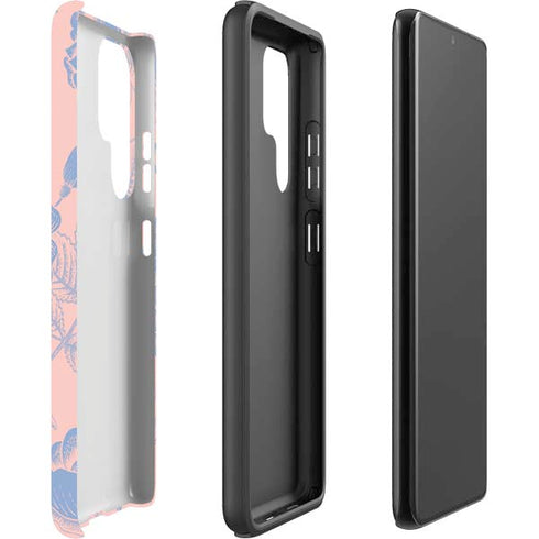 Rose Quartz & Serenity Floral Galaxy S22 Ultra Pro Case