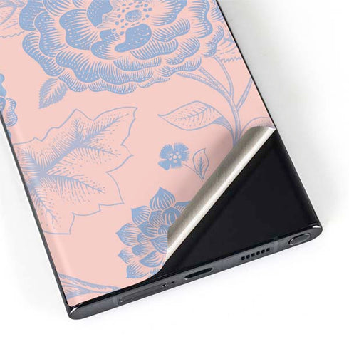 Rose Quartz & Serenity Floral Galaxy S22 Ultra Skin