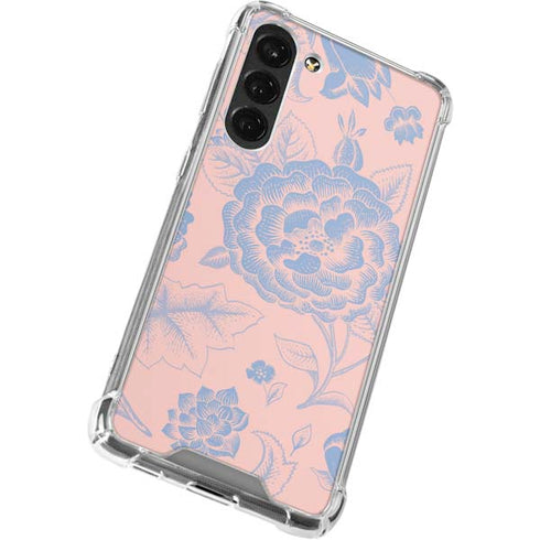 Rose Quartz & Serenity Floral Galaxy S23 Plus Clear Case