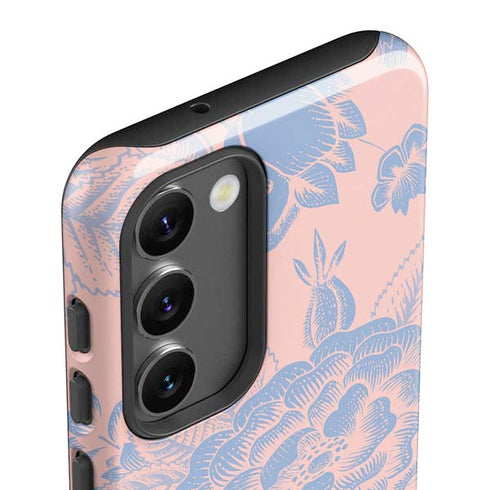 Rose Quartz & Serenity Floral Galaxy S23 Plus Pro Case