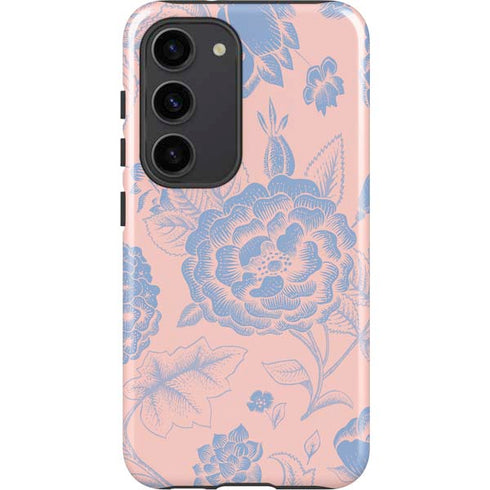 Rose Quartz & Serenity Floral Galaxy S23 Pro Case