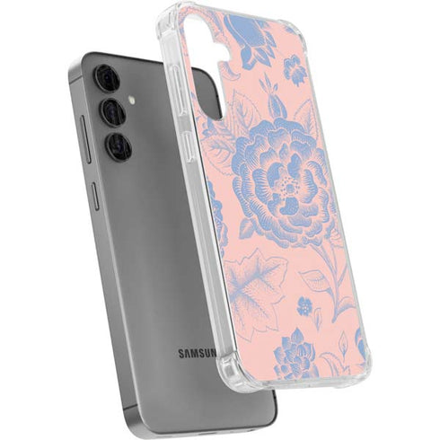 Rose Quartz & Serenity Floral Galaxy S24 Plus Clear Case