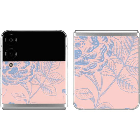 Rose Quartz & Serenity Floral Galaxy Z Flip4 5G Skin
