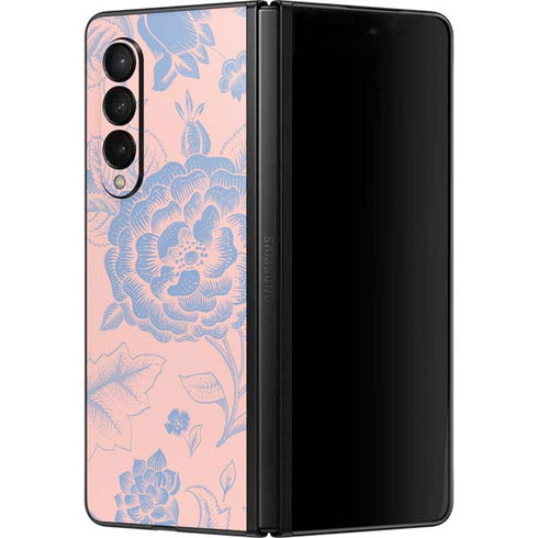 Rose Quartz & Serenity Floral Galaxy Z Fold3 5G Skin
