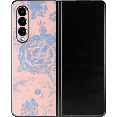 Rose Quartz & Serenity Floral Galaxy Z Fold3 5G Skin