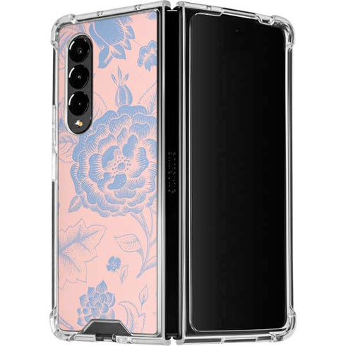 Rose Quartz & Serenity Floral Galaxy Z Fold4 5G Clear Case