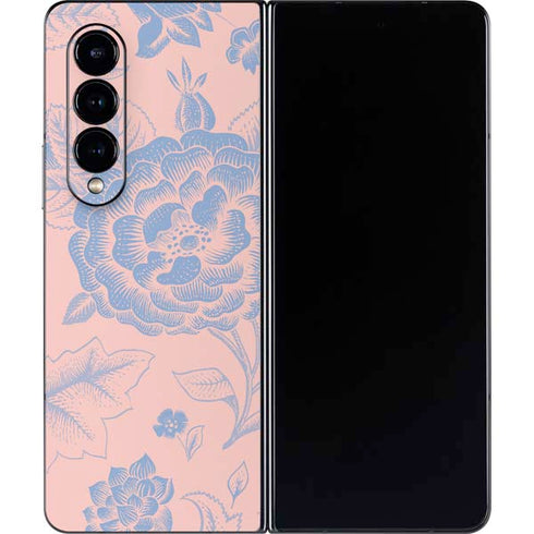 Rose Quartz & Serenity Floral Galaxy Z Fold4 5G Skin