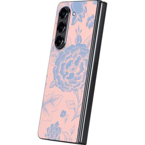 Rose Quartz & Serenity Floral Galaxy Z Fold5 5G Skin