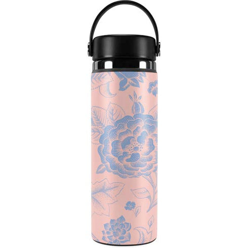 Rose Quartz & Serenity Floral Hydro Flask 20oz Wide Mouth Skin