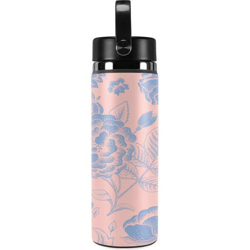 Rose Quartz & Serenity Floral Hydro Flask 20oz Wide Mouth Skin