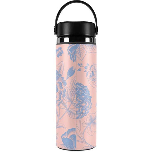Rose Quartz & Serenity Floral Hydro Flask 20oz Wide Mouth Skin