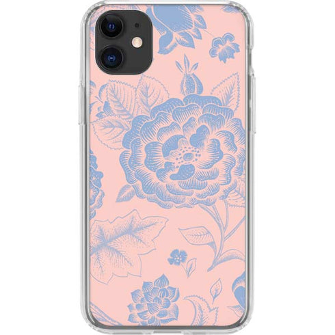 Rose Quartz & Serenity Floral iPhone 11 Clear Case