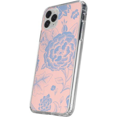 Rose Quartz & Serenity Floral iPhone 11 Pro Clear Case