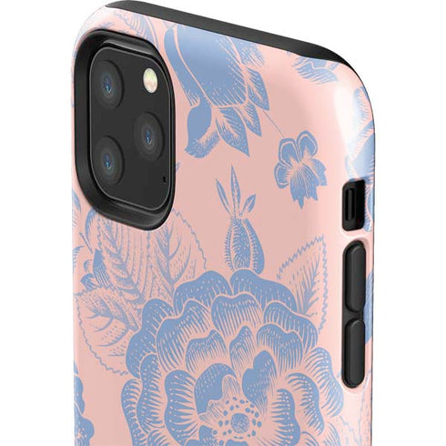 Rose Quartz & Serenity Floral iPhone 11 Pro Max Impact Case