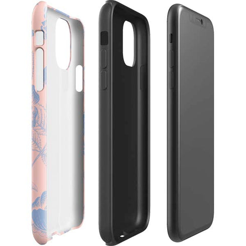 Rose Quartz & Serenity Floral iPhone 11 Pro Max Impact Case