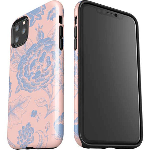 Rose Quartz & Serenity Floral iPhone 11 Pro Max Impact Case