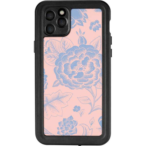 Rose Quartz & Serenity Floral iPhone 11 Pro Max Waterproof Case