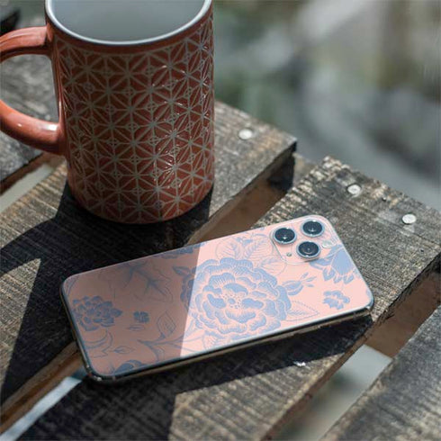 Rose Quartz & Serenity Floral iPhone 11 Pro Skin