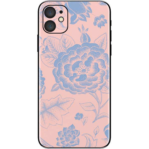 Rose Quartz & Serenity Floral iPhone 11 Skin