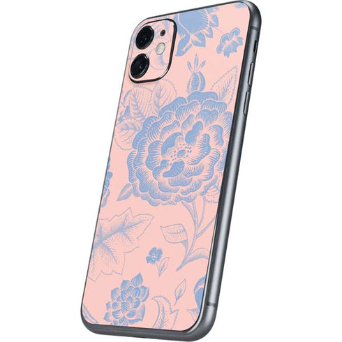 Rose Quartz & Serenity Floral iPhone 11 Skin
