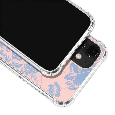 Rose Quartz & Serenity Floral iPhone 12 Clear Case