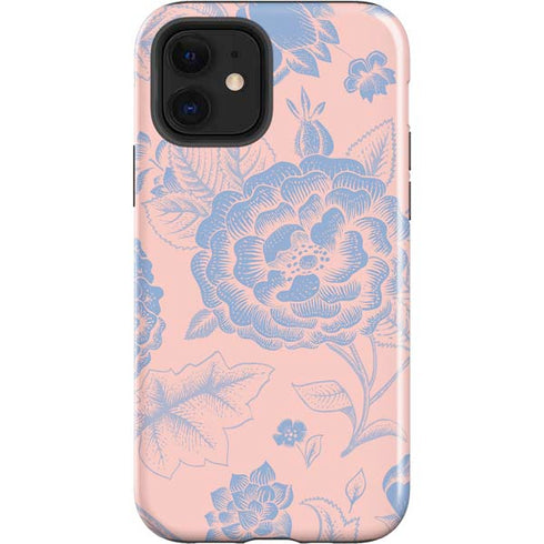 Rose Quartz & Serenity Floral iPhone 12 Impact Case