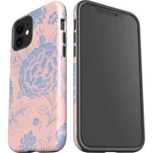 Rose Quartz & Serenity Floral iPhone 12 Impact Case
