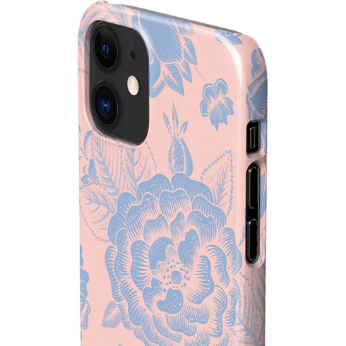 Rose Quartz & Serenity Floral iPhone 12 Mini Lite Case