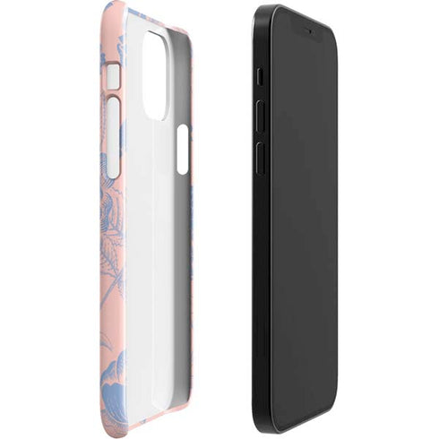 Rose Quartz & Serenity Floral iPhone 12 Mini Lite Case