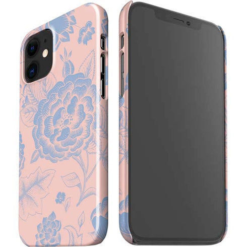 Rose Quartz & Serenity Floral iPhone 12 Mini Lite Case