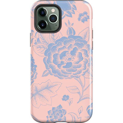 Rose Quartz & Serenity Floral iPhone 12 Pro Impact Case