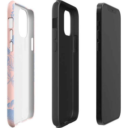 Rose Quartz & Serenity Floral iPhone 12 Pro Impact Case