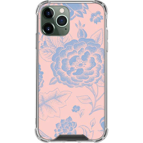 Rose Quartz & Serenity Floral iPhone 12 Pro Max Clear Case