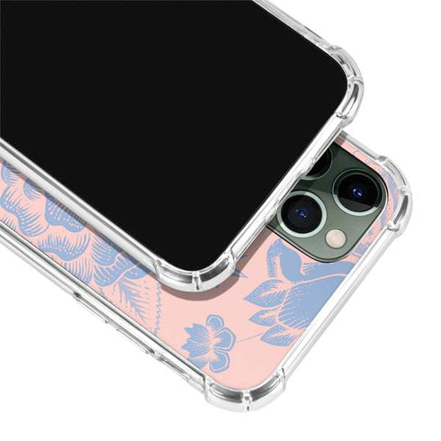 Rose Quartz & Serenity Floral iPhone 12 Pro Max Clear Case