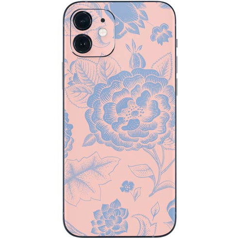 Rose Quartz & Serenity Floral iPhone 12 Skin