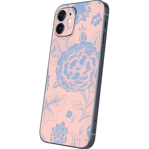 Rose Quartz & Serenity Floral iPhone 12 Skin
