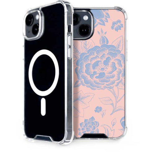 Rose Quartz & Serenity Floral iPhone 13 MagSafe Case