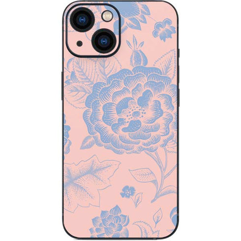 Rose Quartz & Serenity Floral iPhone 13 Mini Skin