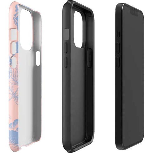 Rose Quartz & Serenity Floral iPhone 13 Pro Impact Case