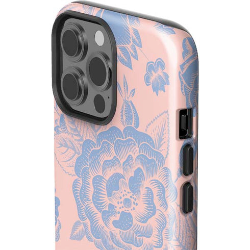 Rose Quartz & Serenity Floral iPhone 13 Pro Max Impact Case
