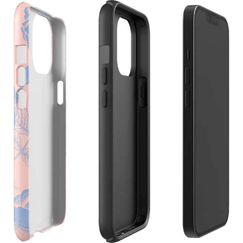 Rose Quartz & Serenity Floral iPhone 13 Pro Max Impact Case