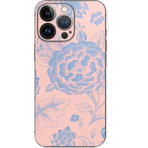 Rose Quartz & Serenity Floral iPhone 13 Pro Skin